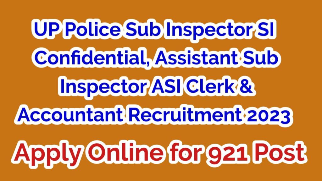 UP Police Sub Inspector Recruitment 2023