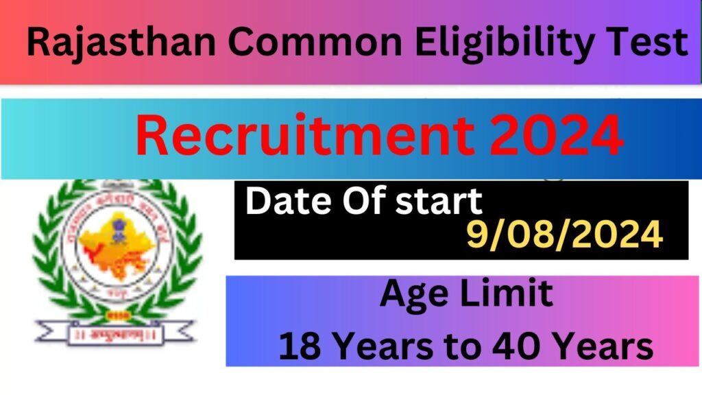 Rajasthan Common Eligibility Test Recruitment 2024